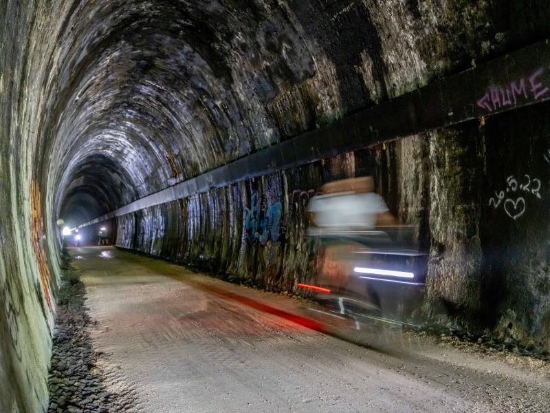 Rider in the Burringbar Tunnel